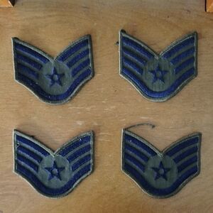 US Air Force Staff Sergeant Patches Enlisted Rank Insignia Subdued R4 Lot Of 4